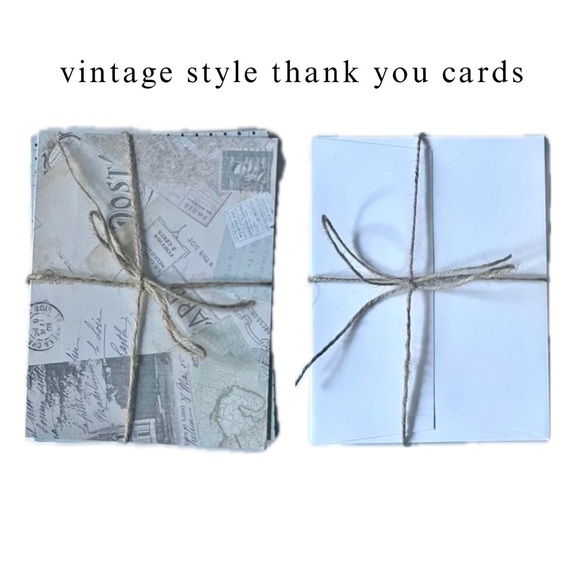 vintage style with gold foil thank you cards & envelopes set of 16 - Picture 3 of 15